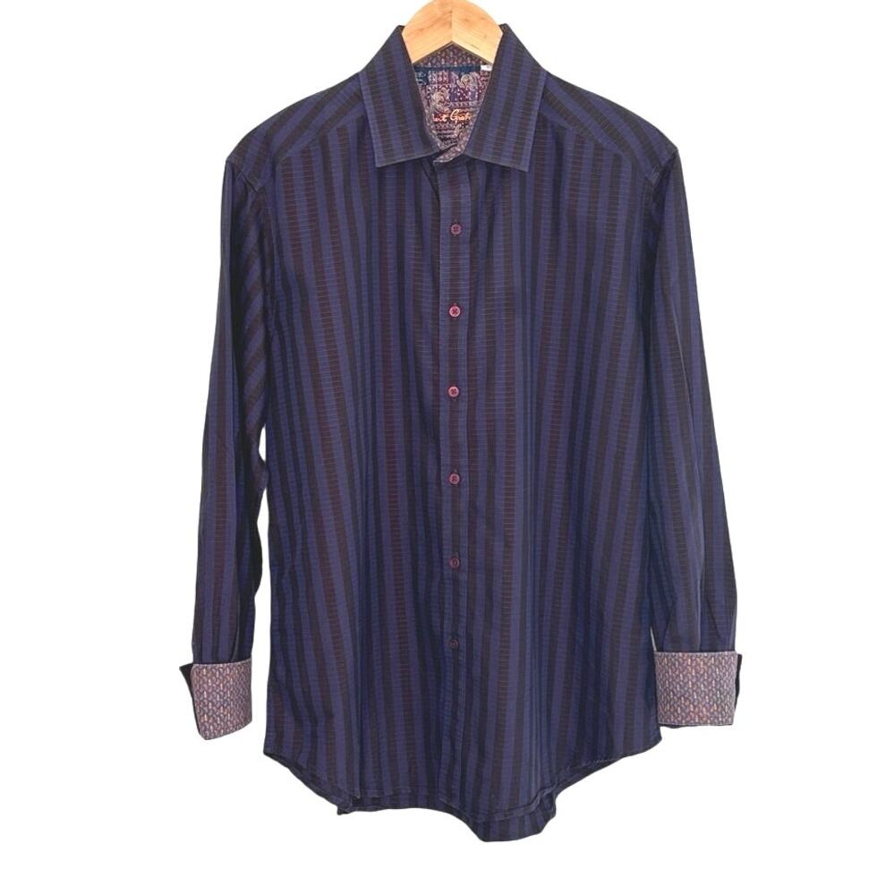 Robert Graham cotton stripe button down shirt size large classic fit